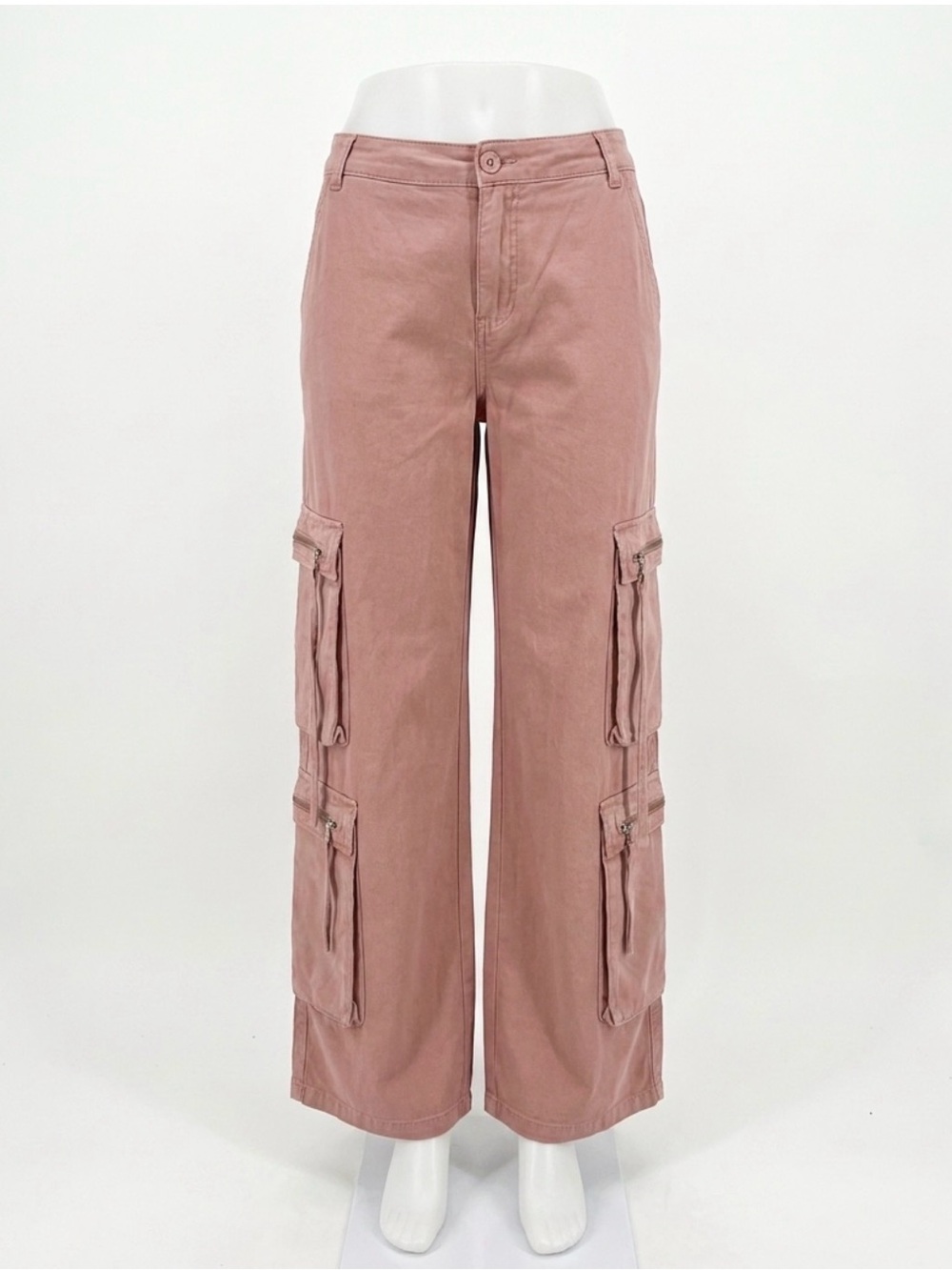 Wide Leg Cargo Pants in Dusty Rose